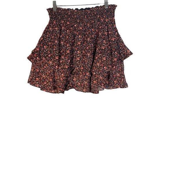 Socialite Womens Ruffle Mini Skirt Tiered Floral Size Small - Picture 3 of 7